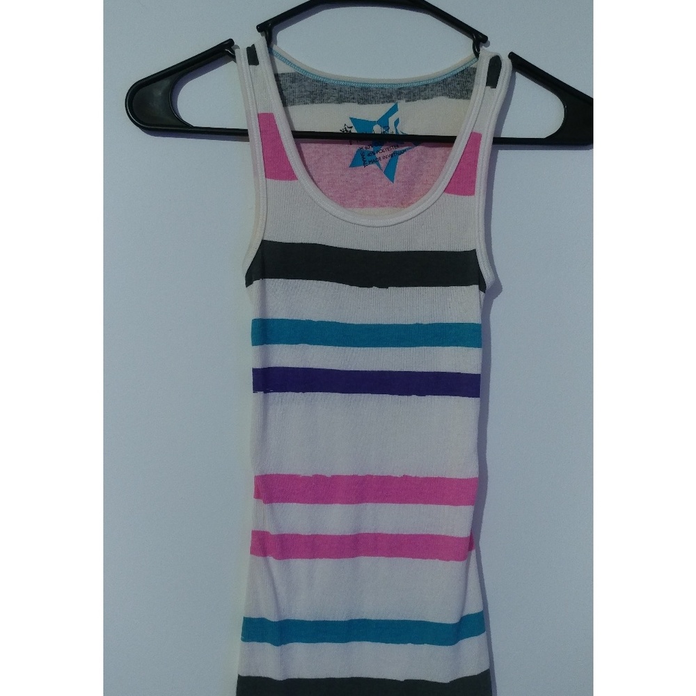 NWOT - Tank Top Wife Beater With Stripe Design!